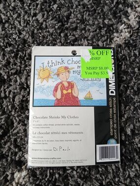 Dimensions 'Chocolate Shrinks My Clothes' Cross Stitch Kit - Multicolor